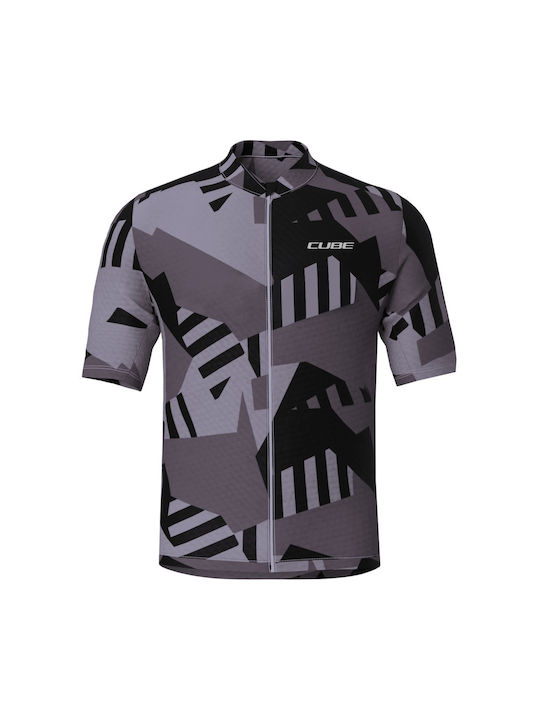 CUBE Men's Short Sleeve Cycling Jersey Mountain Bike Gray