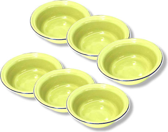 Deep Enamel Serving Plate Green 6 Pieces