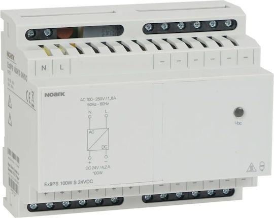 Noark Τροφοδοτικό Ράγας με Έξοδο 24V και Ισχύ 100W 4.2A