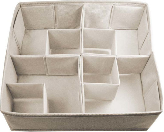 Ordinett Italien Kleideraufbewahrung Schubladenorganisator 30.5x30.5x10cm Tnt 0.27kg Divider Groß Modular Beige Nichtgewebter Stoff Tnt Non-woven-fabric