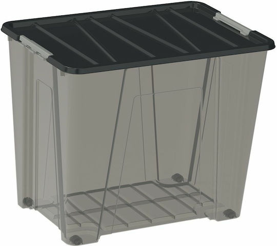 Κουτί Αποθήκευσης Πλαστικό Dea Home Jolly Μ57xπ39xυ47cm 70lt Γκρι Μαύρο