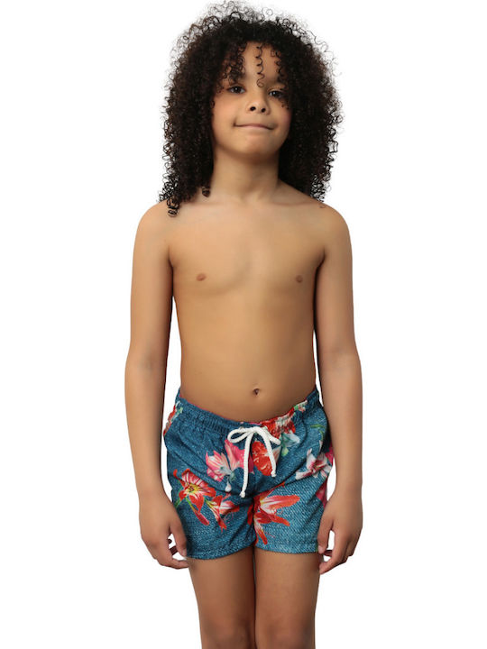Diver Kinder Badebekleidung Badeshorts Gemustert Blau