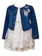 Restart Moonstar Αμάνικο Φόρεμα Λευκό Μπουφάν Denim 23-4527