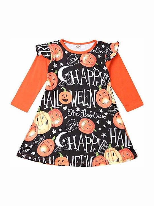 Halloween Φορεματάκι Stylish Pumpkin Stars Μαύρο