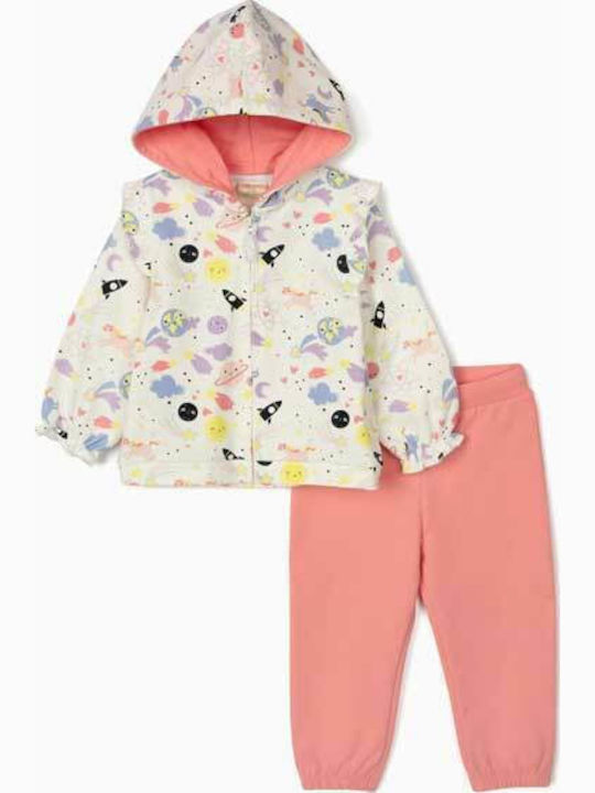 Baby Set Jacket Unlined Fleece Girl Multicolored Pink Zippy Zg0603-487-1