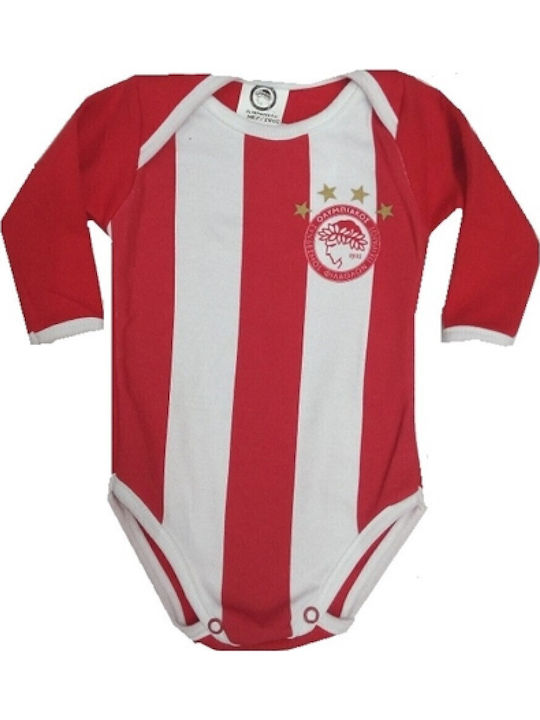 Olympiacos Бебешко Боди Бельо STRIPED Olympiacos Бебешко Боди Бельо STRIPED