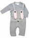 Set Bebe Bunny Salopetă Bluza Gri Roz