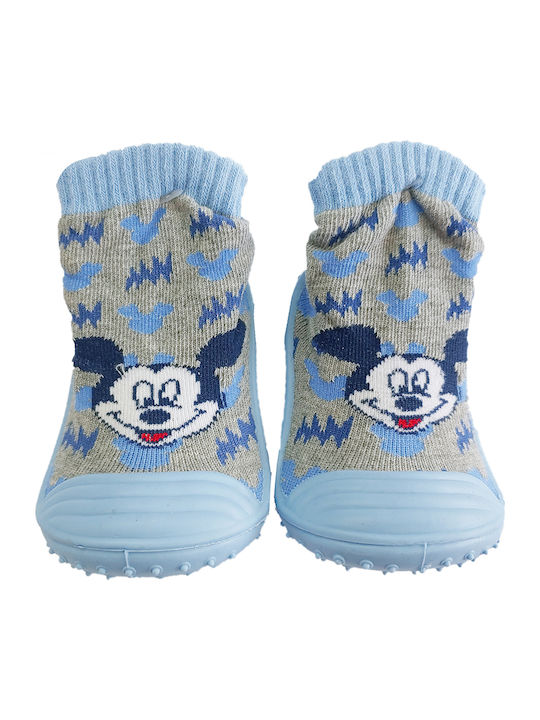 Ellepi Αντιολισθητικά Καλτσοπαντοφλάκια Disney Baby Mickey Mouse Γαλάζιο Γαλάζιο