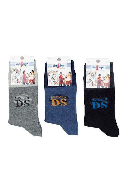 Παιδικές Κάλτσες Αγόρι Design Ds1 Βαμβακερές 3 Ζευγάρια Μαύρο