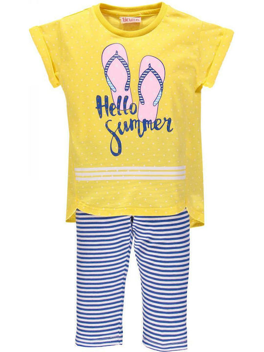 Brums Kids' Set with Shorts Summer 2pcs Yellow Jersey