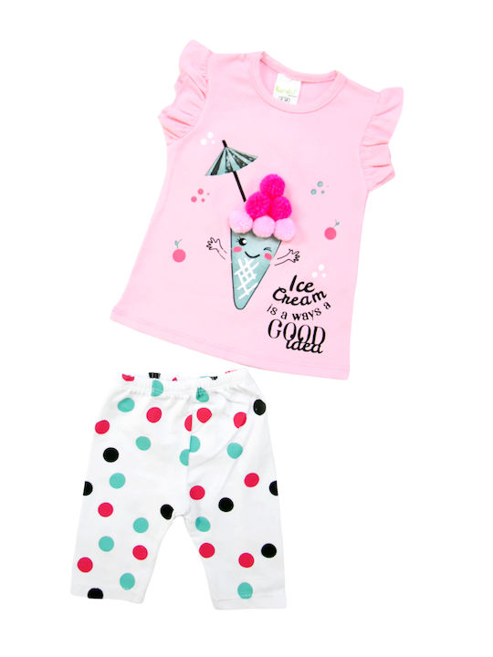 Poulain Kinder-Set mit Leggings Sommer 2Stück Pink