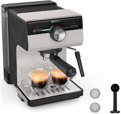 Krups Authentic Полуавтоматична за Смлян Кафе Сребрист XP381B10