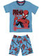 Kinder Baumwoll Sommer Pyjama Spiderman Mv42m4141 Hellblau
