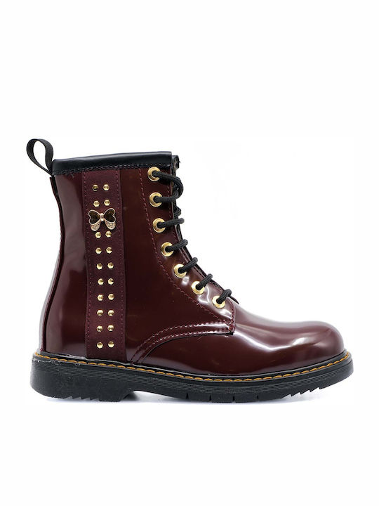 Papistas Kids Anatomic Casual Girls Burgundy Synthetic Leather Boots