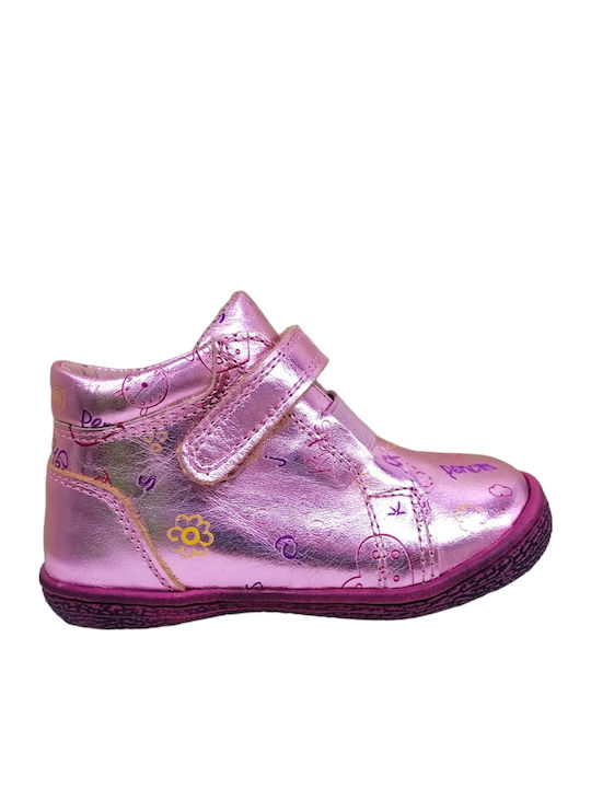 Arties Kids Leather Ankle Boot Girl Pink Metallic 22703-3