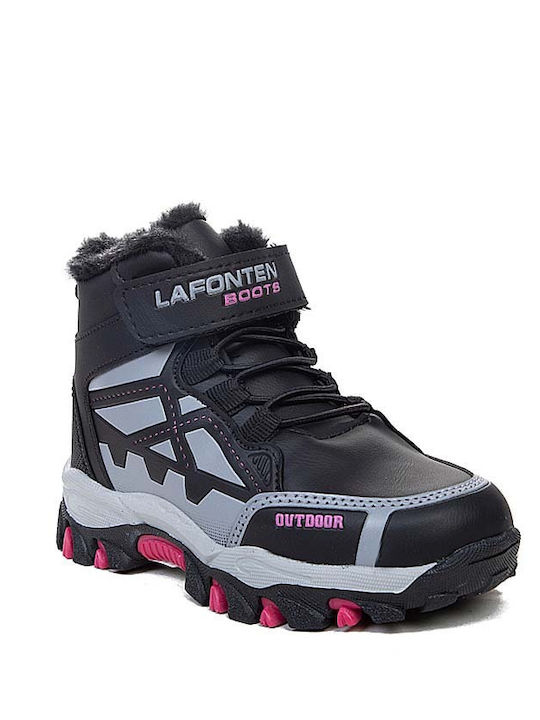 Kinderstiefel Mädchen Pelz 92234 Schwarz-Lila