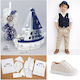 Baby Boy Baptism Set Boat Clothing Carrousel 10 Pieces Pk-177