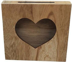 Wooden Wishes Box Heart 27.5x27.5cm Natural