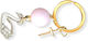 Christening Charm Keychain Handmade Metal Pink 50 Pieces