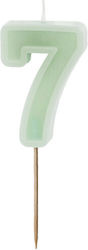 Birthday Candle Number 7 Green 6 Cm