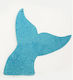 Mermaid Tail Wooden Glitter Turquoise 24 cm Pieces 1