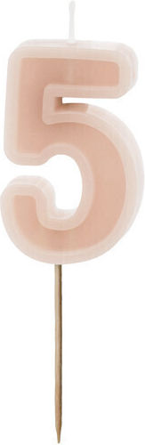 Birthday Candle Number 5 Dusty Pink 6 Cm