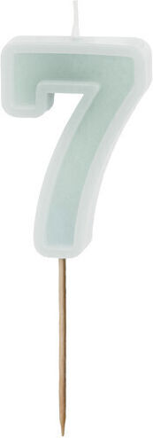Birthday Candle Number 7 Light Mint 6 Cm