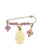 Goldene Kinder Sicherheitsnadel-Anhänger Hello Kitty