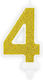 Number "4" Candle Gold Glitter