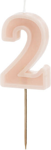 Geburtstagskerze Nummer 2 Dusty Pink 6 cm
