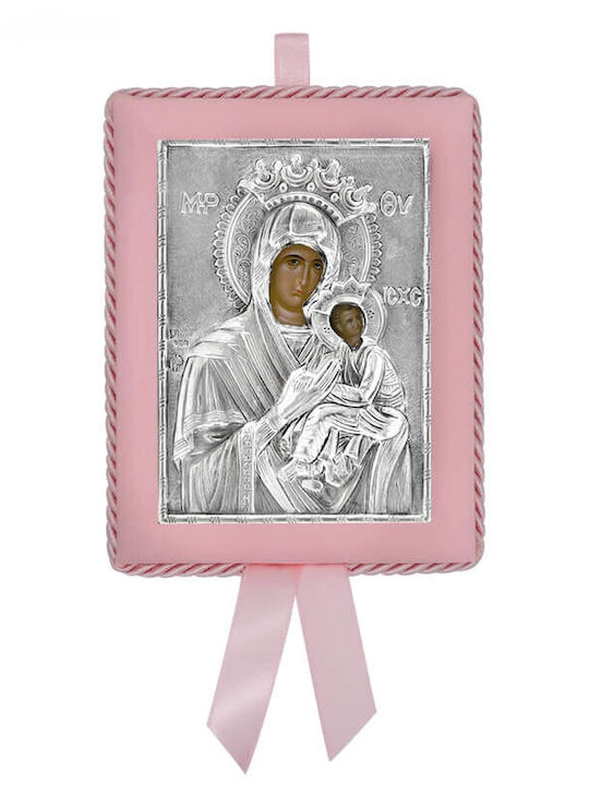 Silver Image Newborn Girl Virgin Mary Immaculate 14.5x11.5cm