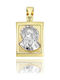 Kaloustian Constantine Coin Pendant Jesus Christ Double Sided Bicolor Gold 9K Pd11127