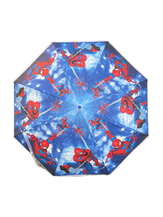 Kids Umbrella Blue Red Spiderman Curved Handle Whistle Diameter 75cm Kids Umbrella Blue Red Spiderman Curved Handle Whistle Diameter 75cm
