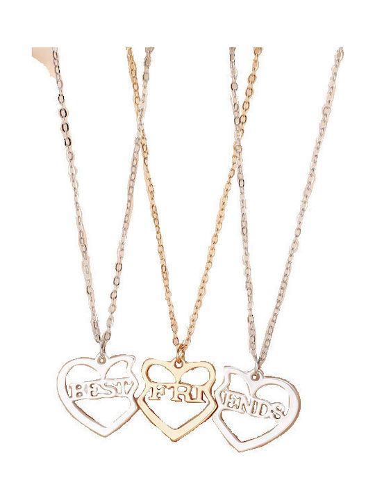 Kinderhalskette Handgemachte Freundschaft Vergoldet-Silber Metall Dreifach Best Friends Forever Beste Freunde Freundinnen Tatu Moyo
