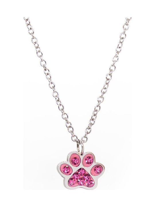 Kids Necklace Steel Chain Pendant Foot Animal