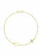 Eforo Kids Bracelet Chain K14 Baby bottle from Gold 14K with Stones