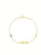 Eforo Kids Bracelet Chain K14 Bow from Gold 14K with Evil Eye