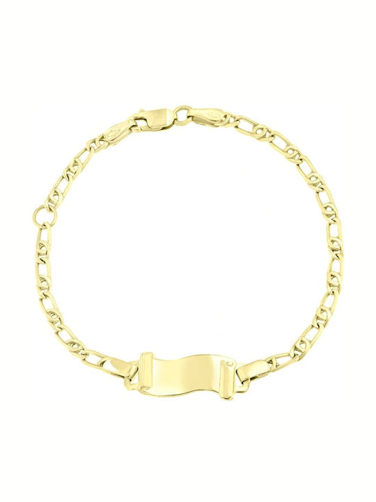 Eforo Kinderarmband ID aus Gold 14K mit Baby Junge & Baby Mädchen