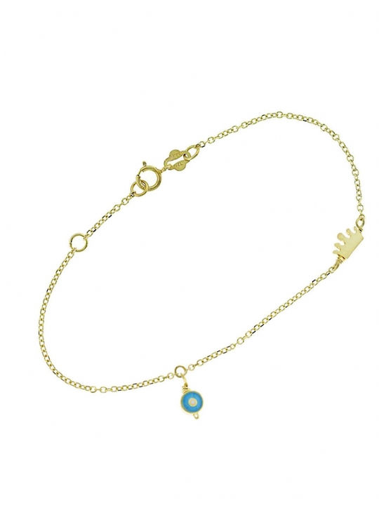 Art d or Kids Bracelet Chain from Gold 9K with Evil Eye