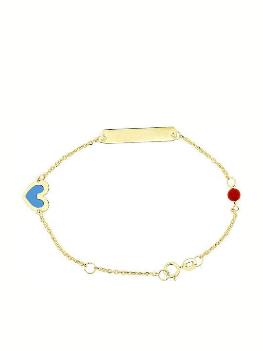 Art d or Kids Bracelet ID from Gold 9K with Heart