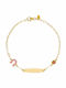 Kids Silver 925 Gilded Ponytail Pink Enamel & Evil Eye Tgs-21314y