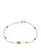 Kids Bracelet ID from Gold 9K with Stones