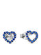 White Gold Stud Earrings 14K Blue Heart Sk11200323