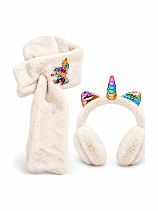 Kinder Beanies Set mit Halstuch Bode 4412 Elfenbein