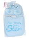 Soft Touch Kinder Mütze Set mit Socken & Lätzchen Stoff Hellblau für Neugeborene