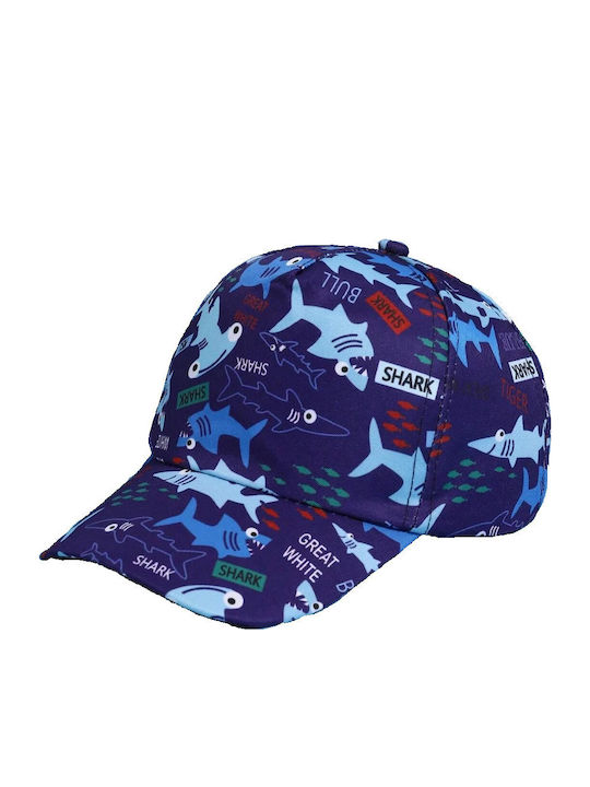 Fabric Kids' Jockey Hat Blue Sharks 52-54cm 4-10 Years Tatu Moyo