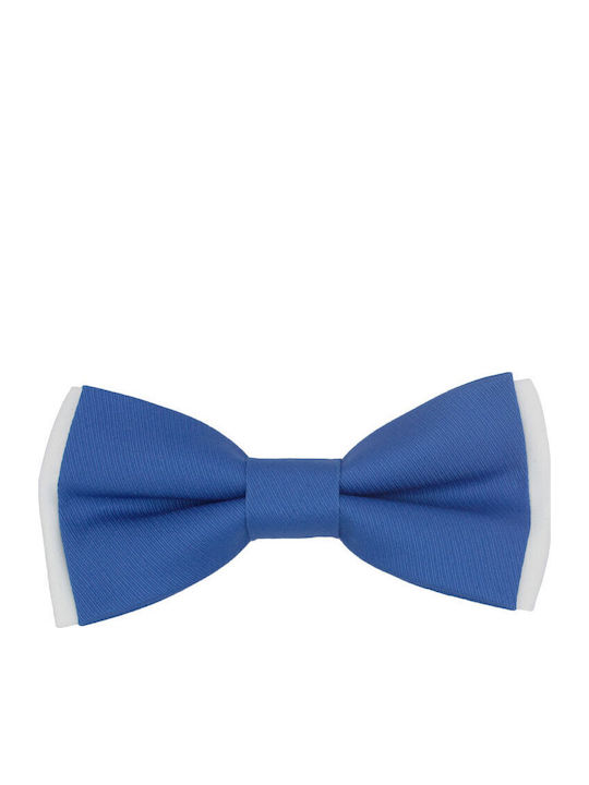 Handmade Two-Tone Kids' Bow Tie Blue Royal White For Ages 2 To 6 2973