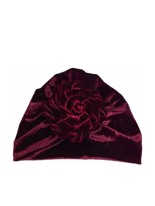 Bonjour Bebe Handmade Velvet Turban with Bow Burgundy