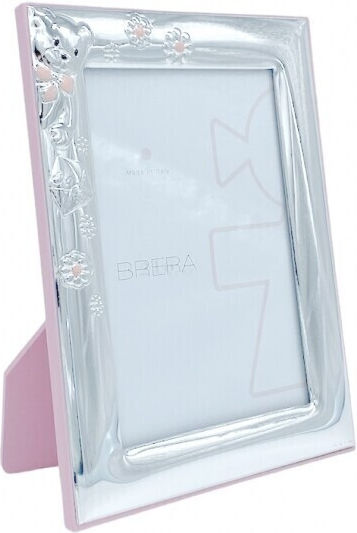 Silver Photo Frame Kids Design Pink Bear Brera Italy 9x13