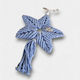 Artifact Μακραμέ "baby Blue Star" Κορδόνι Σιέλ Λευκό Μεταλλικό Γούρι